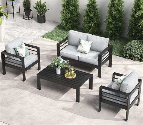 LayinSun Outdoor Aluminum Furniture Set (4-Piece, Black) Instruction Manual