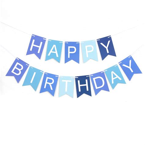 Buy Blue Happy Birthday Banner - Blue Happy Birthday Banner, Happy ...