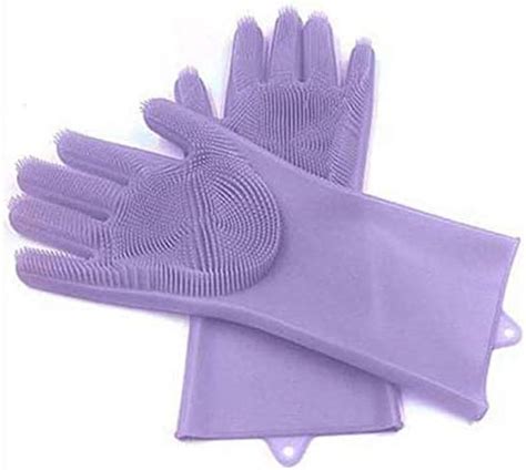 ZIDO Silicon Non-Slip Scrubbing Gloves for Dishwashing/Kitchen ...