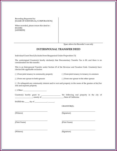 Interspousal Transfer Deed Form Texas - Form : Resume Examples #AjYdPPWYl0