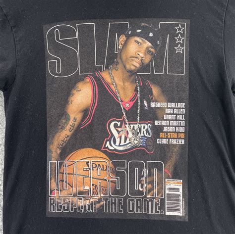 Allen Iverson Shirt Slam Magazine Adult Medium Black Graphic Tee ...