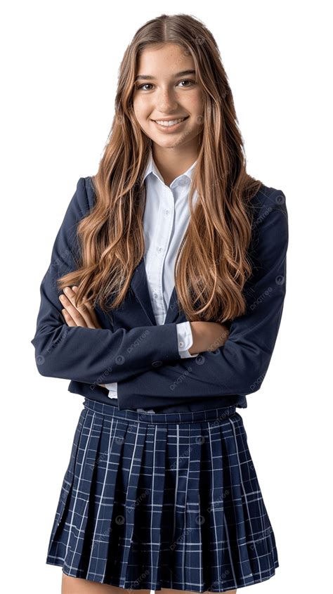 Posing Brunette Model Studios Photos Girl Student Uniform Très Belle Et ...