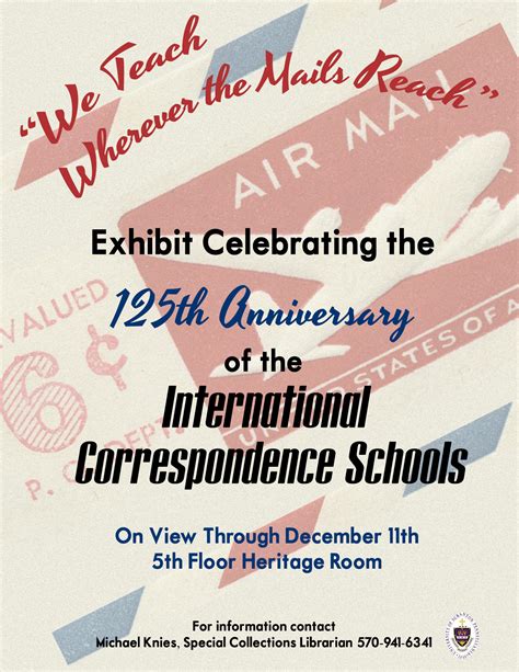Library Exhibit: 125th Anniversary of the International Correspondence ...
