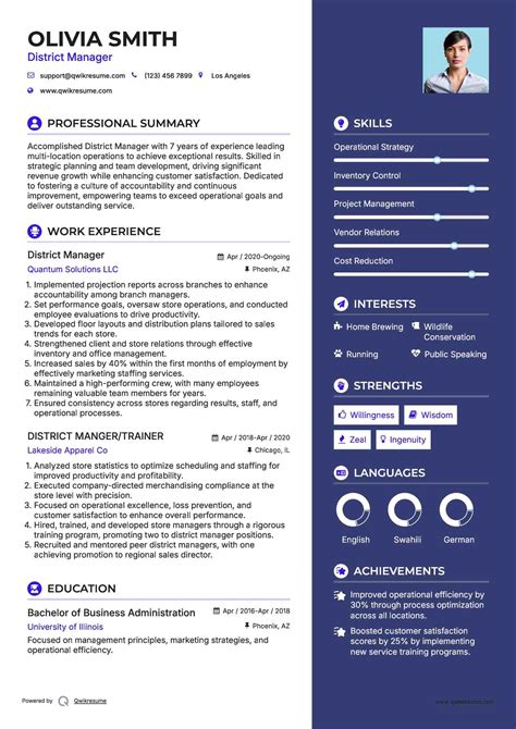 10+ District Manager Resume Samples & Templates for 2025