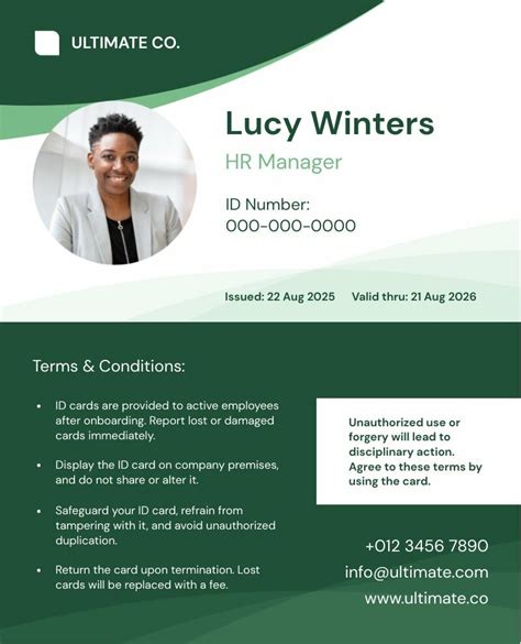 Image result for ID Card Examples