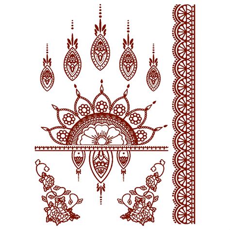 Mehndi Tattoo Flower Henna Tattoo Hand Leaf Boder Tattoo For Women ...