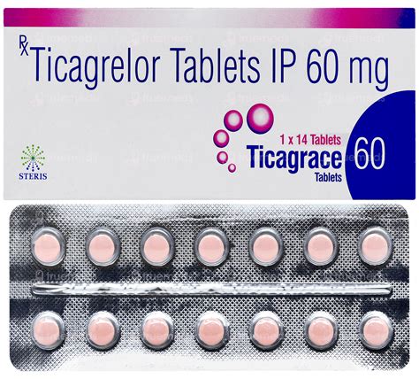 Ticagrace 60 Mg Tablet 14 - Uses, Side Effects, Dosage, Price | Truemeds