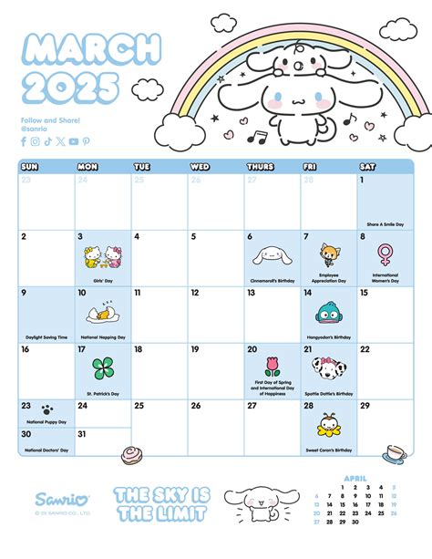 Sanrio Calendar Printable