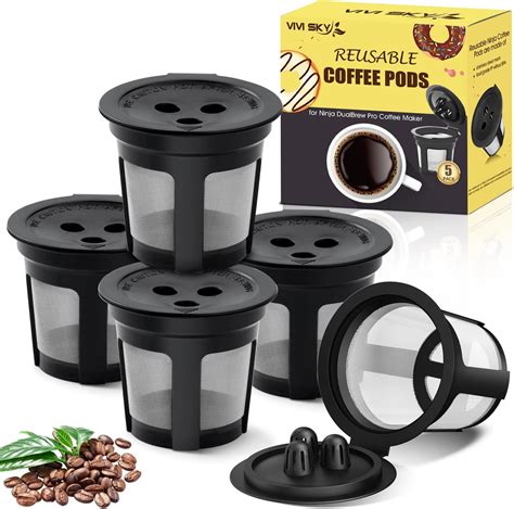 Amazon.com: Upgrade 4 Pack K Cup Reusable Pods for Ninja Dual Brew ...