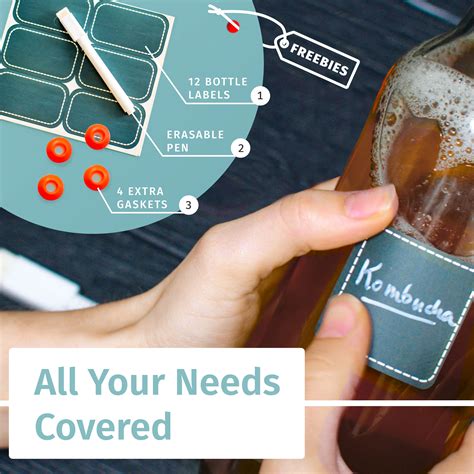 Otis Swing Top Glass Bottles with Ceramic Caps - 1 Liter, 4 Pack ...