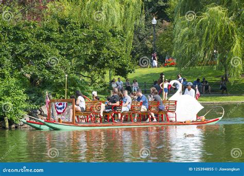 Swan Paddle Boat in Public Garden in Boston, USA Editorial Image ...