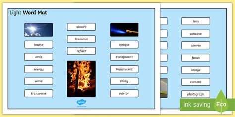 Science Light Word Mat