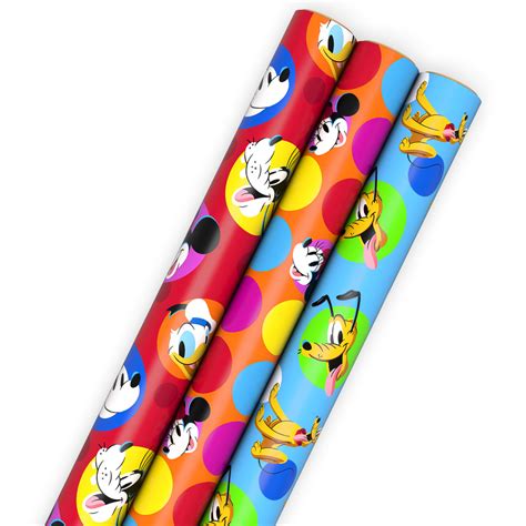 Mickey Mouse Birthday Wrapping Paper Print 5 X Disney Mickey Mouse