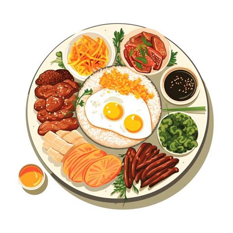 Korean vector asian illustration menu set traditional restaurant korea ...