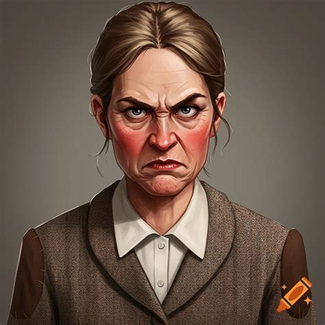 Angry old woman on Craiyon