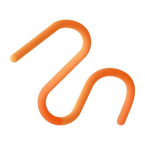 Png 3d gradient orange squiggle shape sticker transparent background ...
