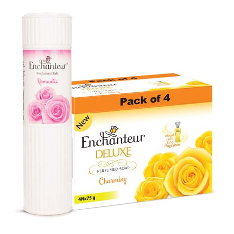 Enchanteur Romantic Perfumed Talc for Women, 250 G & Charming Perfumed ...