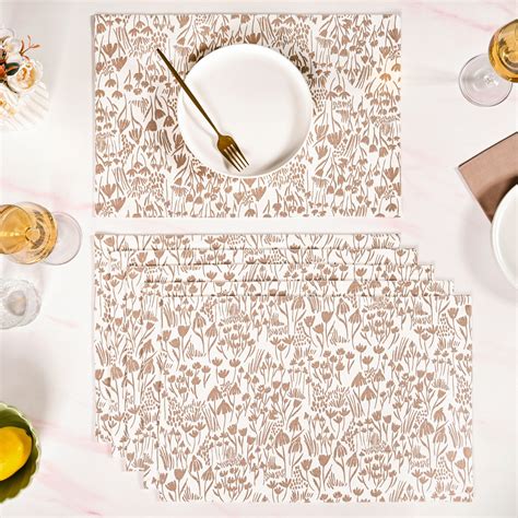 Desert Dusk Pure Cotton Table Mat Set Of 6 Online - Premium Table Mat ...