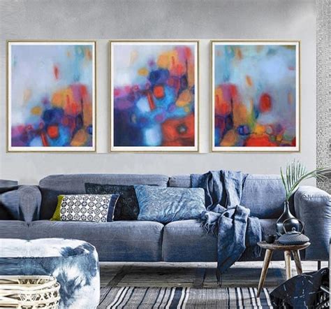 Three Piece Wall Art Abstract Canvas Print, Multi Panel Abstract ...
