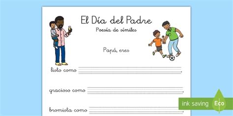 Ficha de actividad: Poesía de símiles - Día del Padre