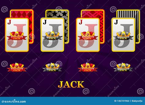 Set of Four Jacks Playing Cards Suits for Poker and Casino. Set of ...