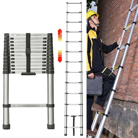 Buy Telescopic Ladder 3.8M Ladder Extendable & Portable Folding Loft ...
