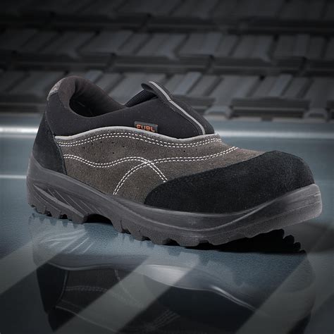 FUEL Slip-on Industrial PU Single Density Sole Safety Shoes for Men wi ...