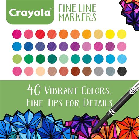 Crayola Fine Line Markers for Adults (40ct), Skinny India | Ubuy