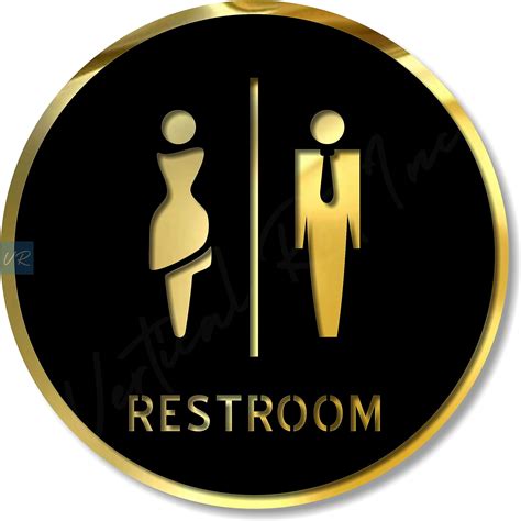 Vertical Root Inc® RESTROOM Room Sign 6 INCH * 6 INCH Self-Adhesive ...