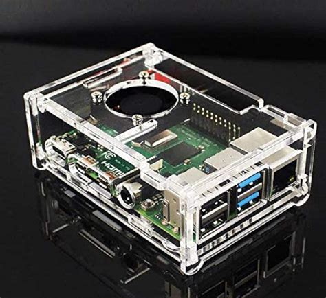 Rpi shop Raspberry pi 4 case Model B Acrylic case with Fan + heatsink ...