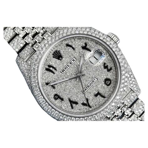 Rolex Datejust 41 Stainless Steel Diamond Iced Out Custom Arabic ...