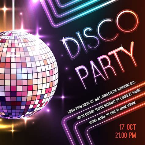 Poster van de disco | Gratis Vector