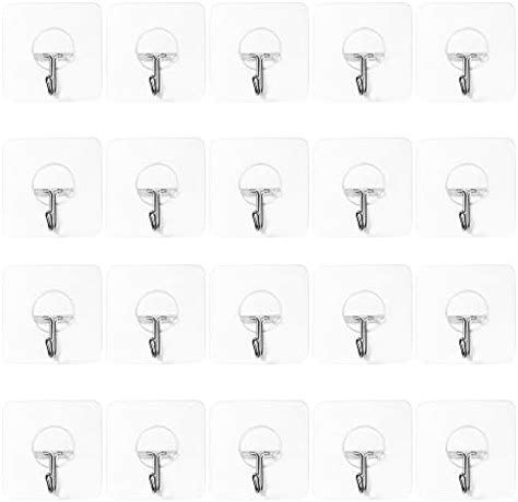 HOKIPO Magic Plastic Sticker Series Self Adhesive Hooks (Silver, Load ...