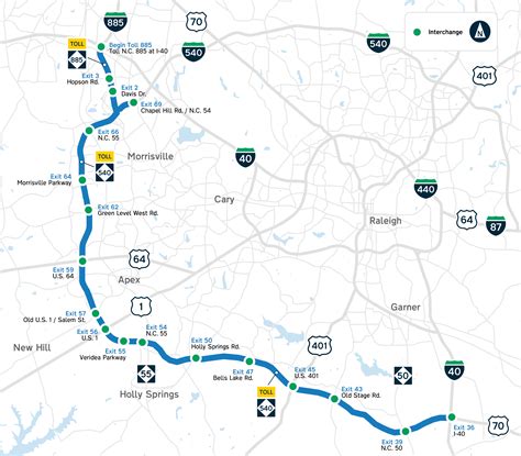 Toll Road Map Raleigh Nc Interstate 540 Raleigh, North Carolina