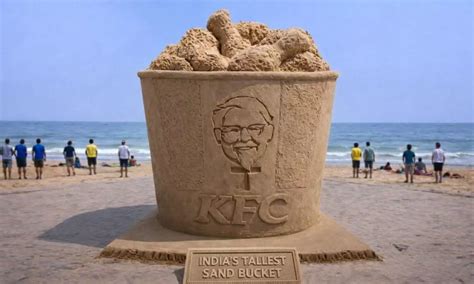 ఆర్కే బీచ్‌లో ఎత్తైన ఇసుక బకెట్‌ను ఆవిష్కరించిన కేఎఫ్‌సీ | KFC unveils ...