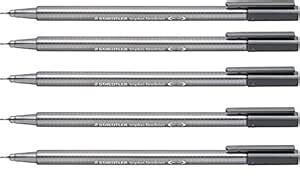 Staedtler Triplus Fineliner Pens gray color 5 Pcs./Pack : Amazon.in ...