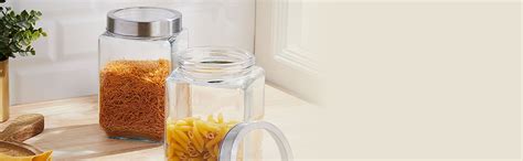 Buy Amazon Brand - Solimo - Set of 2 Glass Jars - 2200 ml - BPA-free ...