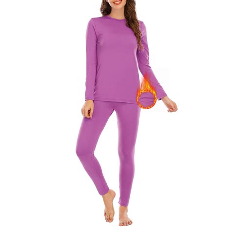Zando Womens Thermal Underwear Sets Lightweight Soft Thermal Tights for ...