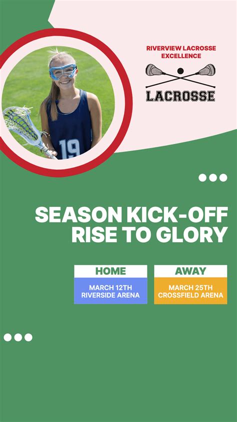 Lacrosse Season Kick-Off with Match Schedule Template - Kickly