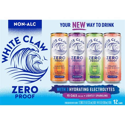 White Claw Zero Proof Non Alcoholic Variety Craft Beer 12 pk Cans ...