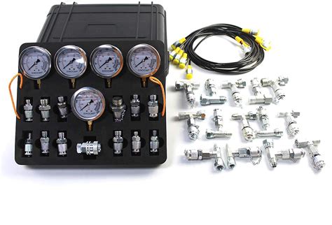 Buy SINOCMP Hydraulic Pressure Test Kit with 5 Gauges, 5 Test Hoses and ...