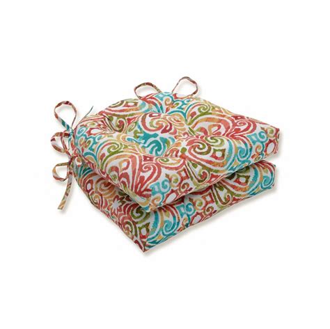 Pillow Perfect Indoor/Outdoor Corinthian Dapple Reversible Chair Pad ...