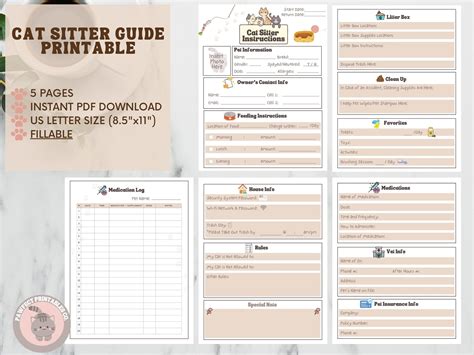 Cat Sitter Guide Printable: Fillable Pet Care Instructions (PDF) - Etsy