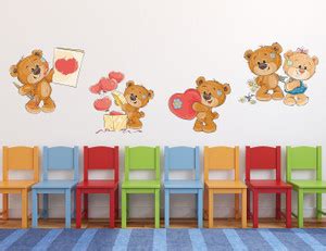 WALLSTICK 120 cm Cute Teddy Bear Removable Sticker Price in India - Buy ...