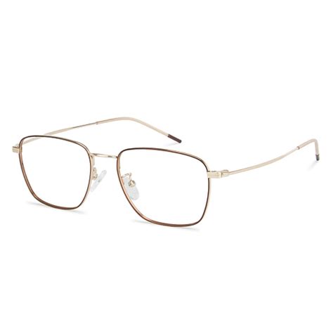 Buy Matte Brown Gold Full Rim Rectangle Vincent Chase SLEEK STEEL VC ...