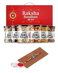 Hyperfoods Rawfruit Rakhi Combo with Kaju Cashew Badam Almond Pista ...