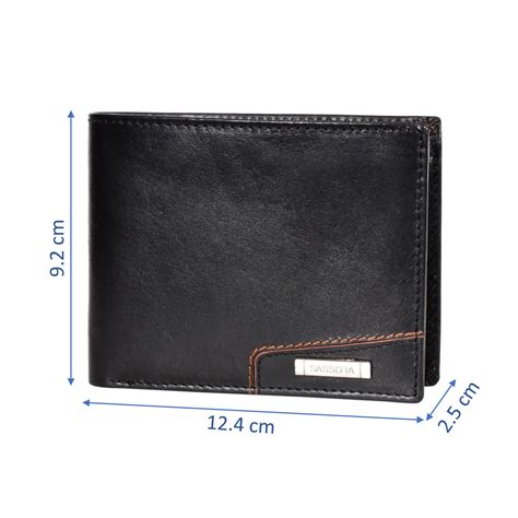 Sassora Genuine Leather Large RFID Black Tan Men's Bi-Fold Wallet