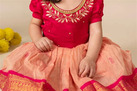 Pink and blush langa blouse ethnic lehenga dress for baby girl – Baby&Me