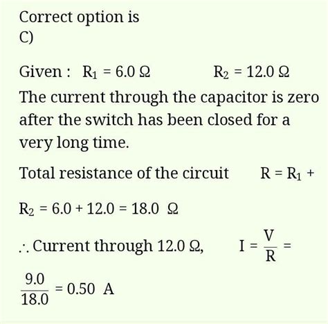 The circuit pictured below shows a battery, two resistors, an uncharged ...