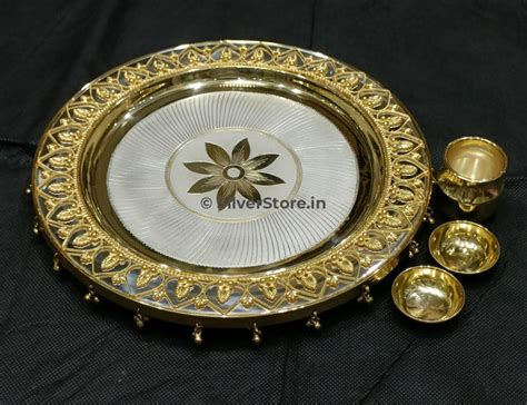 Buy Silver Pooja Thali at Lowest Price – SilverStore.in
